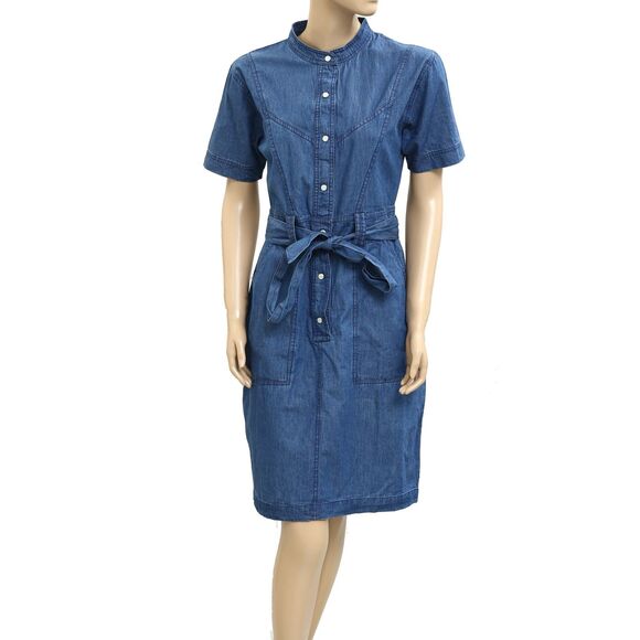 Aeropostale Dresses & Skirts - Aeropostale Denim Shift Mini Dress Short Sleeve Cotton Solid Blue M NWT 280945